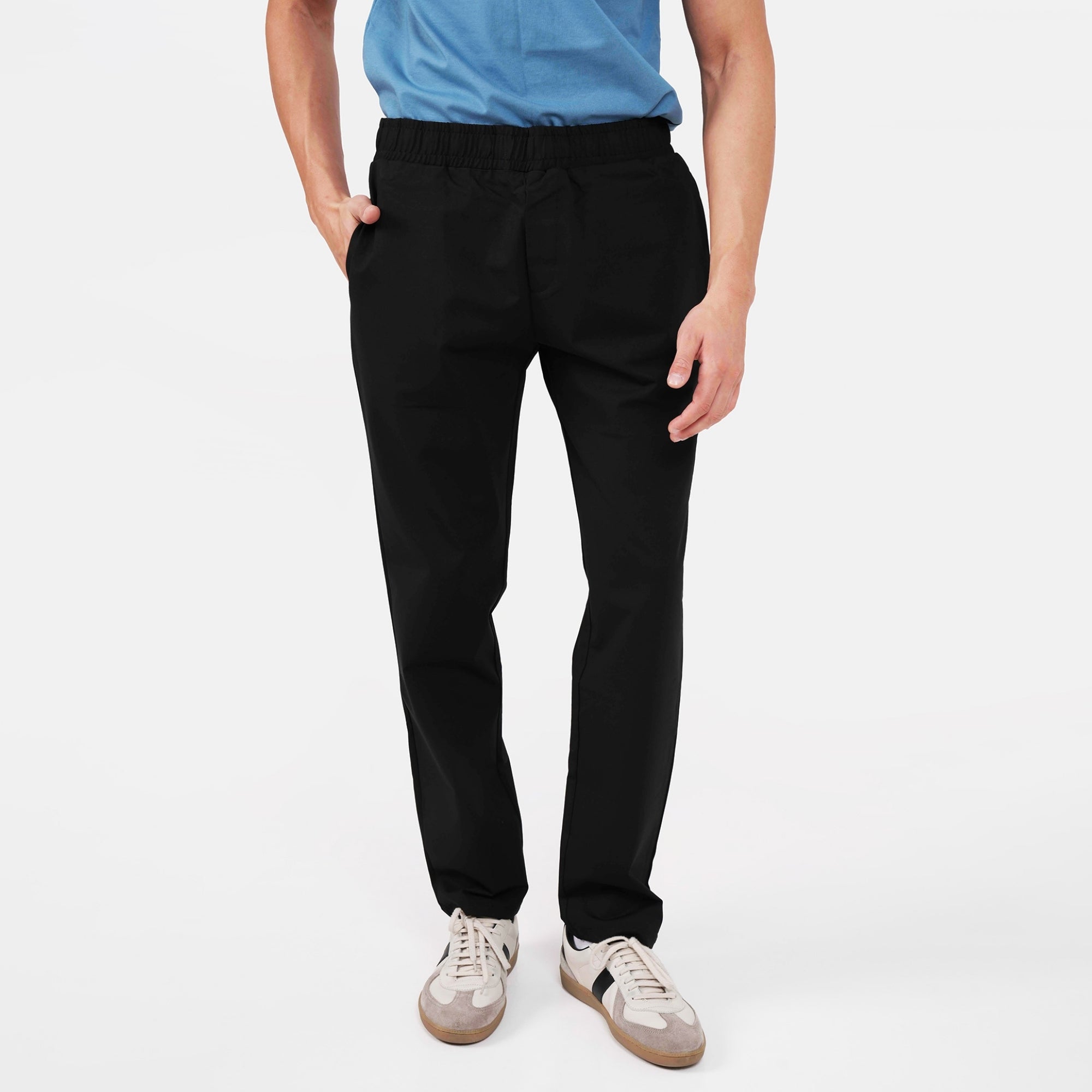Feelizy Black BREEZE Lounge Pants - Smooth Finish Zip Pocket Pants