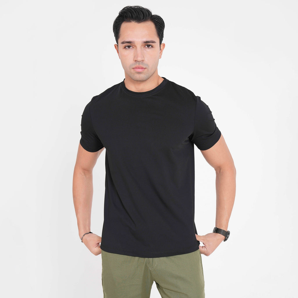 Feelizy Black CLOUD Tee - Lightweight Cotton Blend T-Shirt
