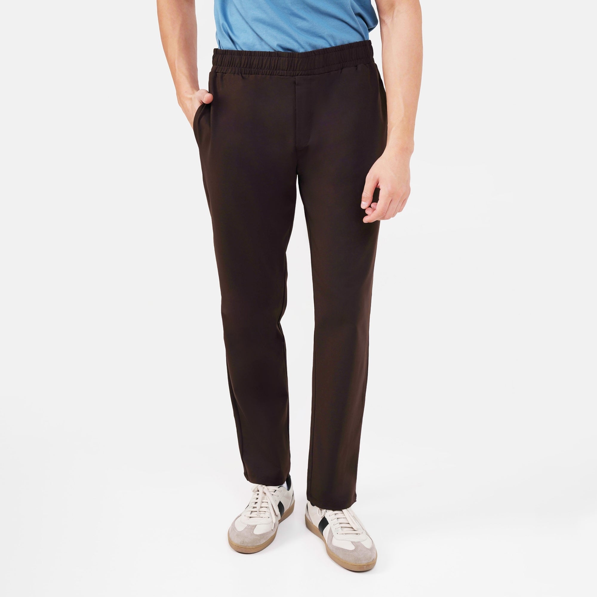 Feelizy Coffee BREEZE Lounge Pants - Smooth Finish Zip Pocket Pants