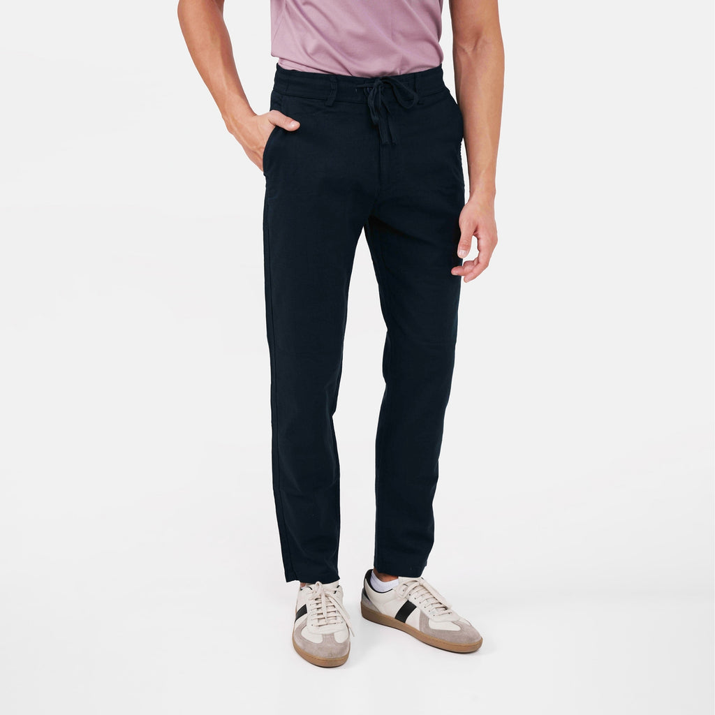 Feelizy Navy FLOW Linen Travel Pant - Lightweight Travel Pants