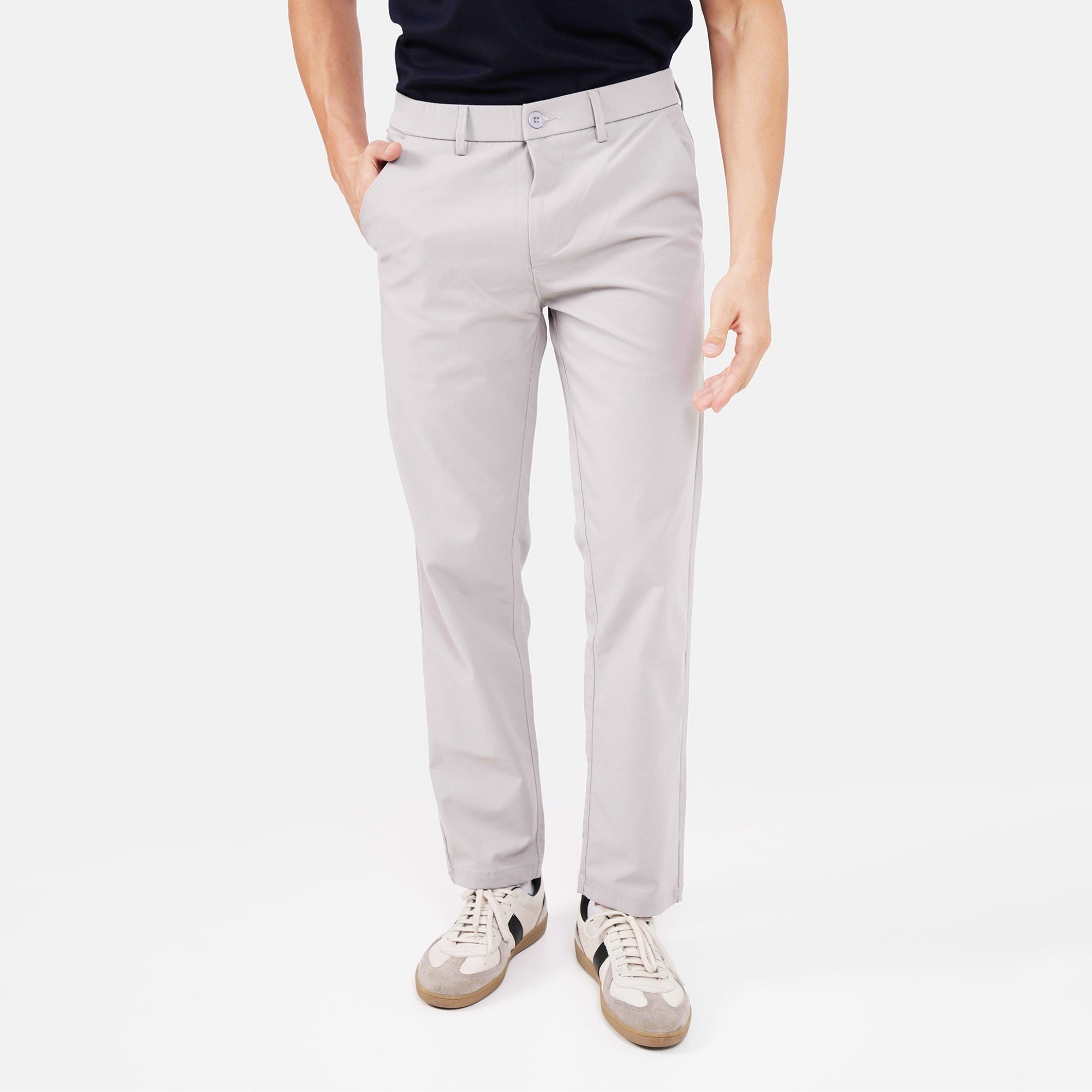 Feelizy Light Grey FORM Trouser - Stretch Cotton Breathable Pants