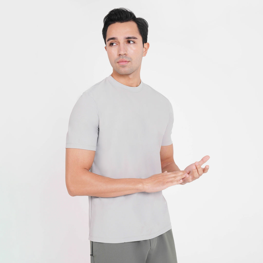 Feelizy Light Grey CLOUD Tee - Lightweight Cotton Blend T-Shirt