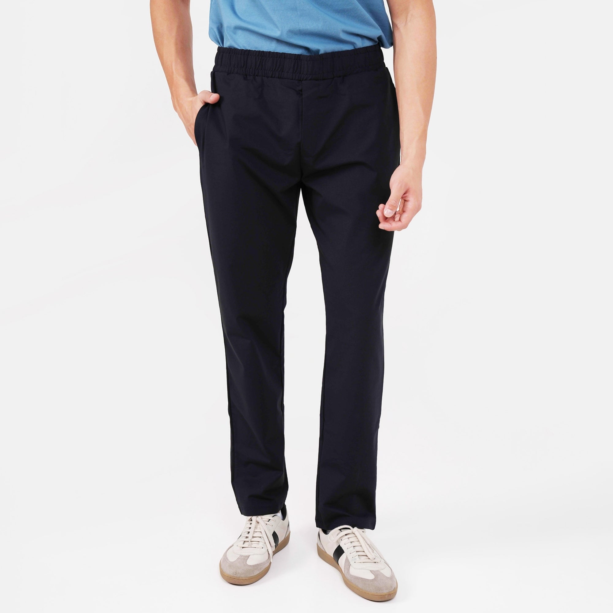 Feelizy Navy BREEZE Lounge Pants - Smooth Finish Zip Pocket Pants
