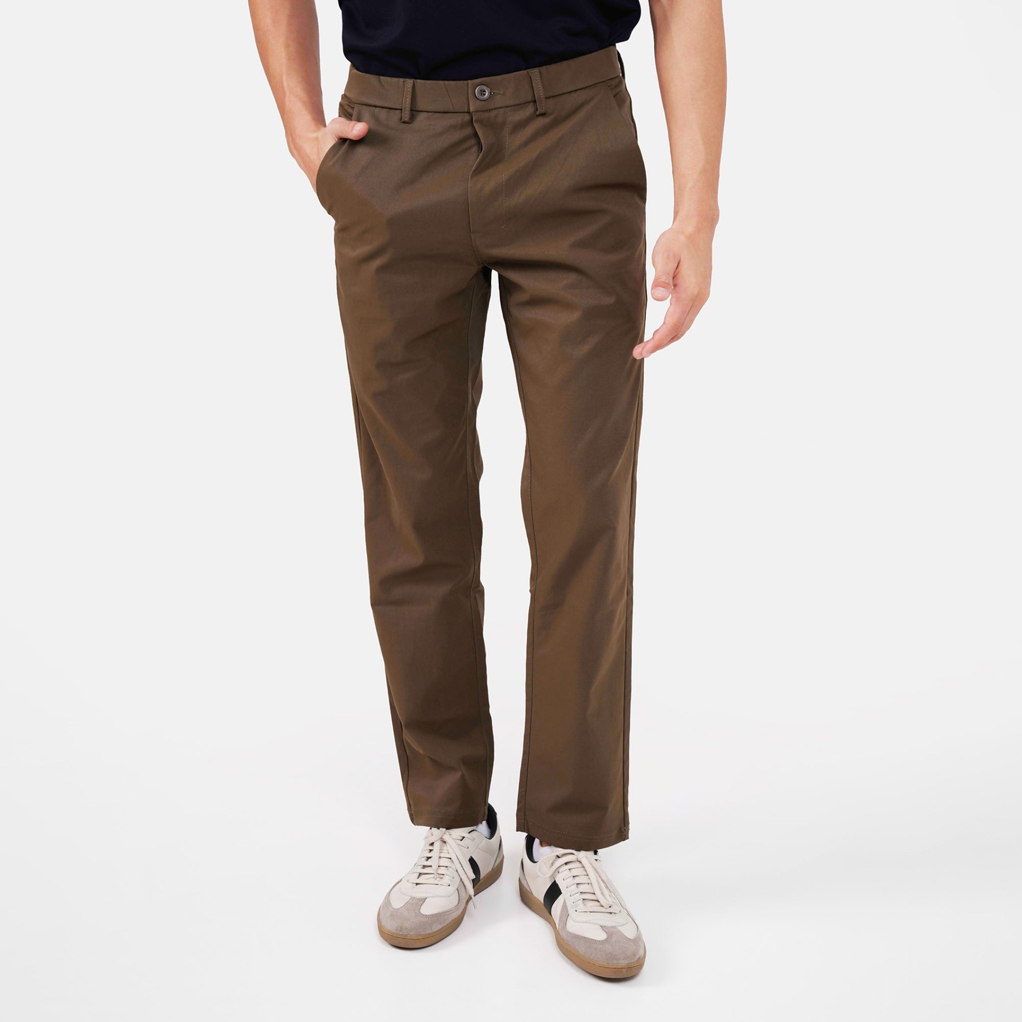 Feelizy Brown FORM Trouser - Stretch Cotton Breathable Pants