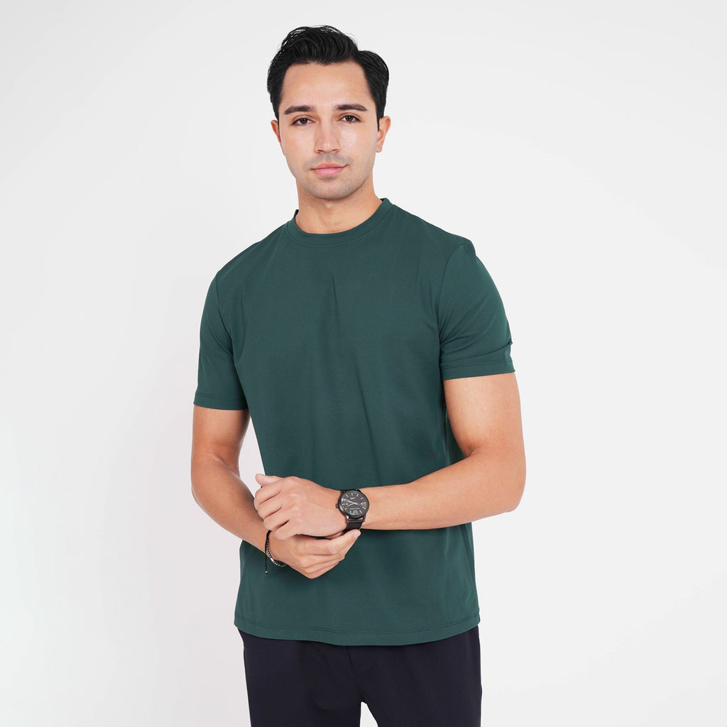 Feelizy Bottle Green CLOUD Tee - Lightweight Cotton Blend T-Shirt
