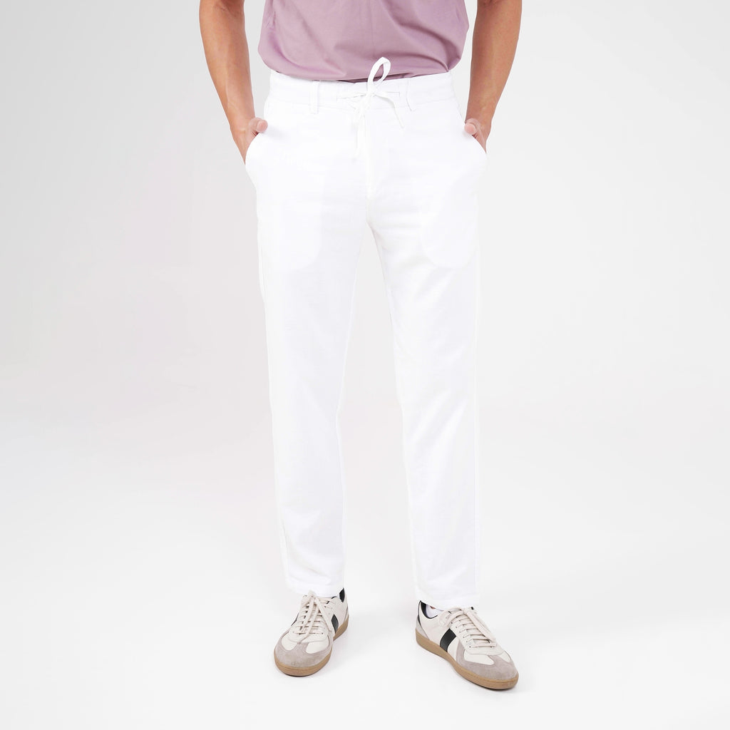 Feelizy White FLOW Linen Travel Pant - Lightweight Travel Pants