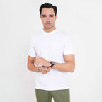 Feelizy White PRIME Tee - Rib Cotton Breathable T-Shirt