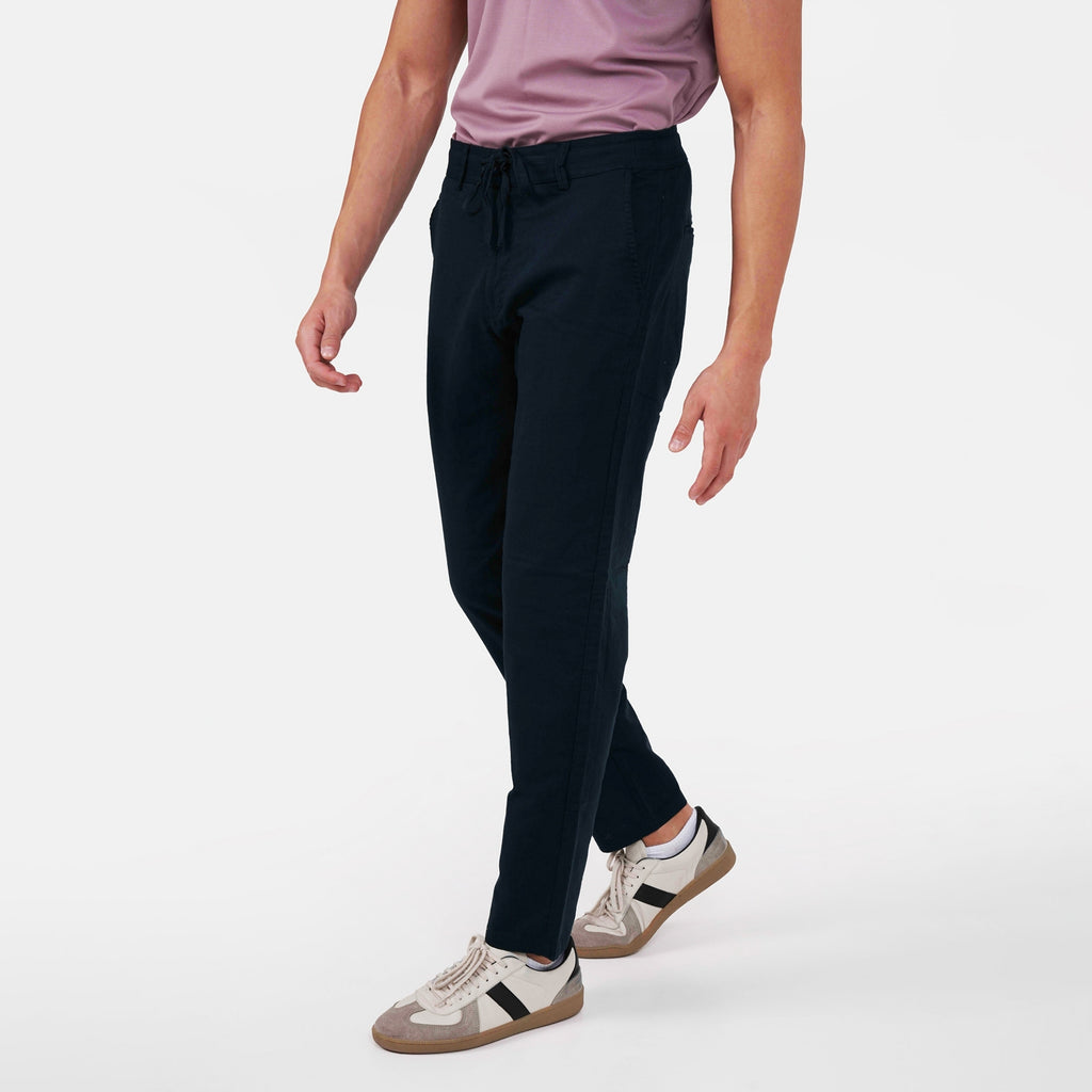 Feelizy Navy FLOW Linen Travel Pant - Lightweight Travel Pants