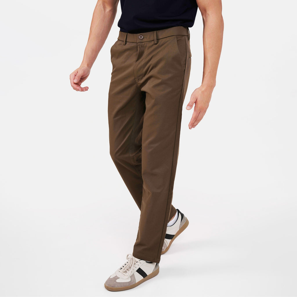 Feelizy Brown FORM Trouser - Stretch Cotton Breathable Pants