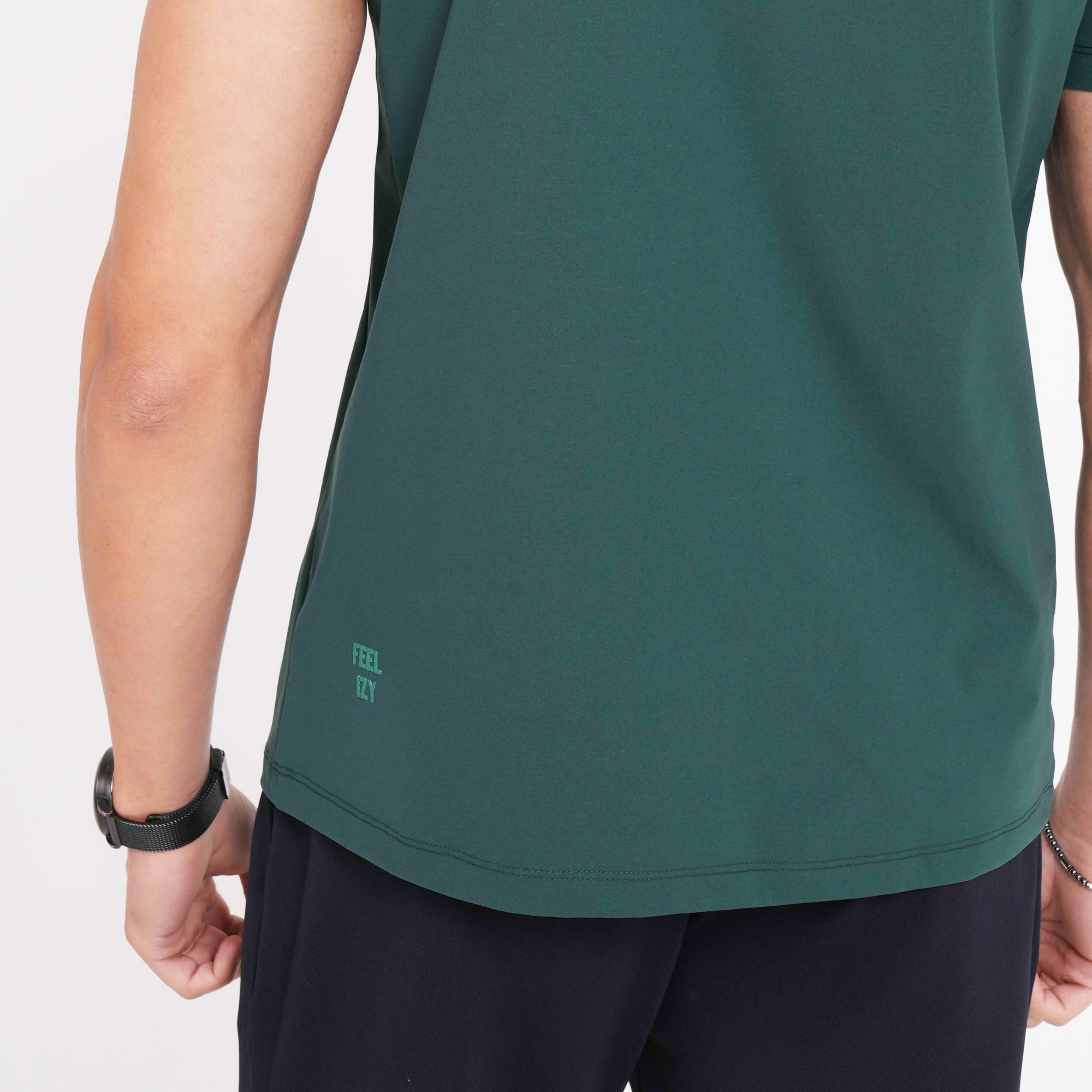 Feelizy Bottle Green CLOUD Tee - Lightweight Cotton Blend T-Shirt