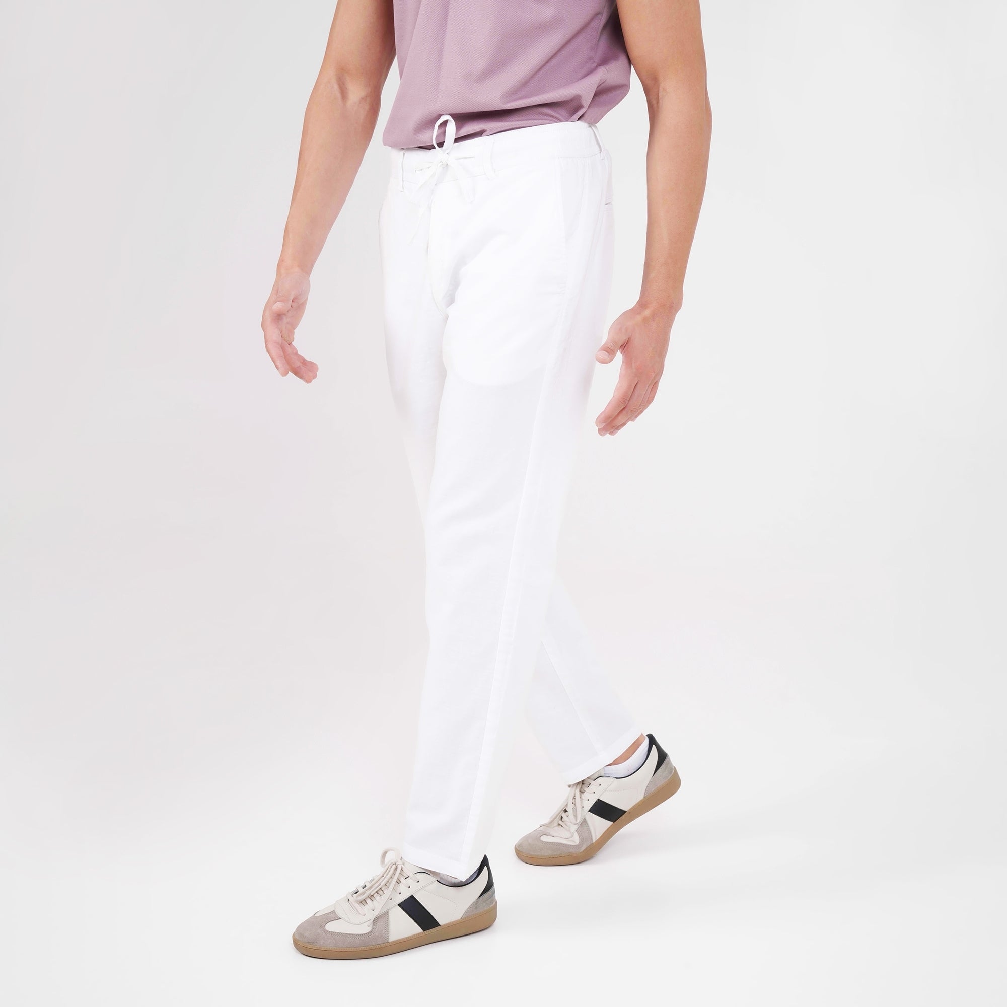 Feelizy White FLOW Linen Travel Pant - Lightweight Travel Pants