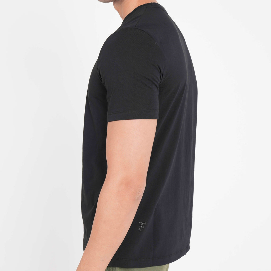Feelizy Black PRIME Tee - Rib Cotton Breathable T-Shirt