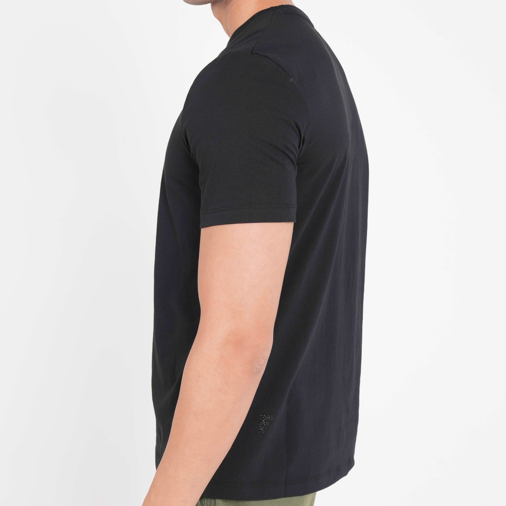Feelizy Black PRIME Tee - Rib Cotton Breathable T-Shirt