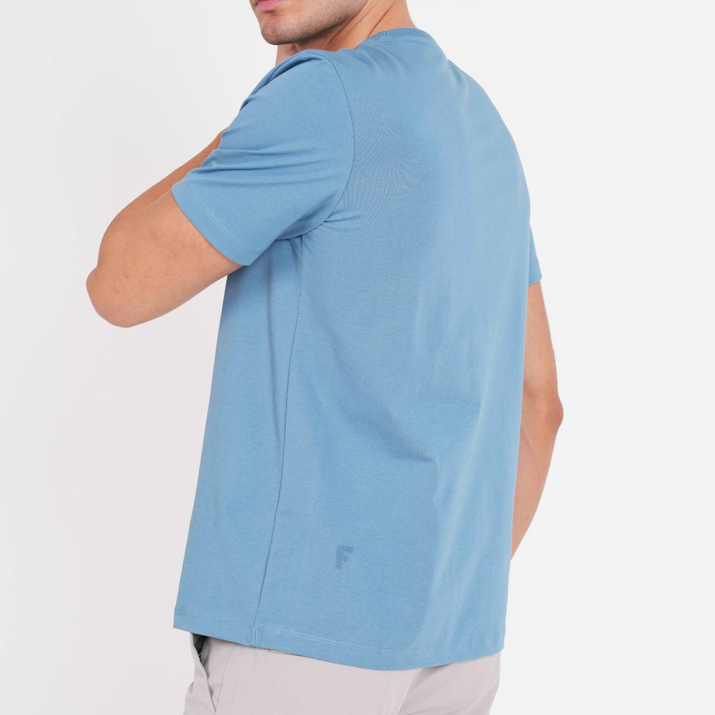 Feelizy Blue PRIME Tee - Rib Cotton Breathable T-Shirt