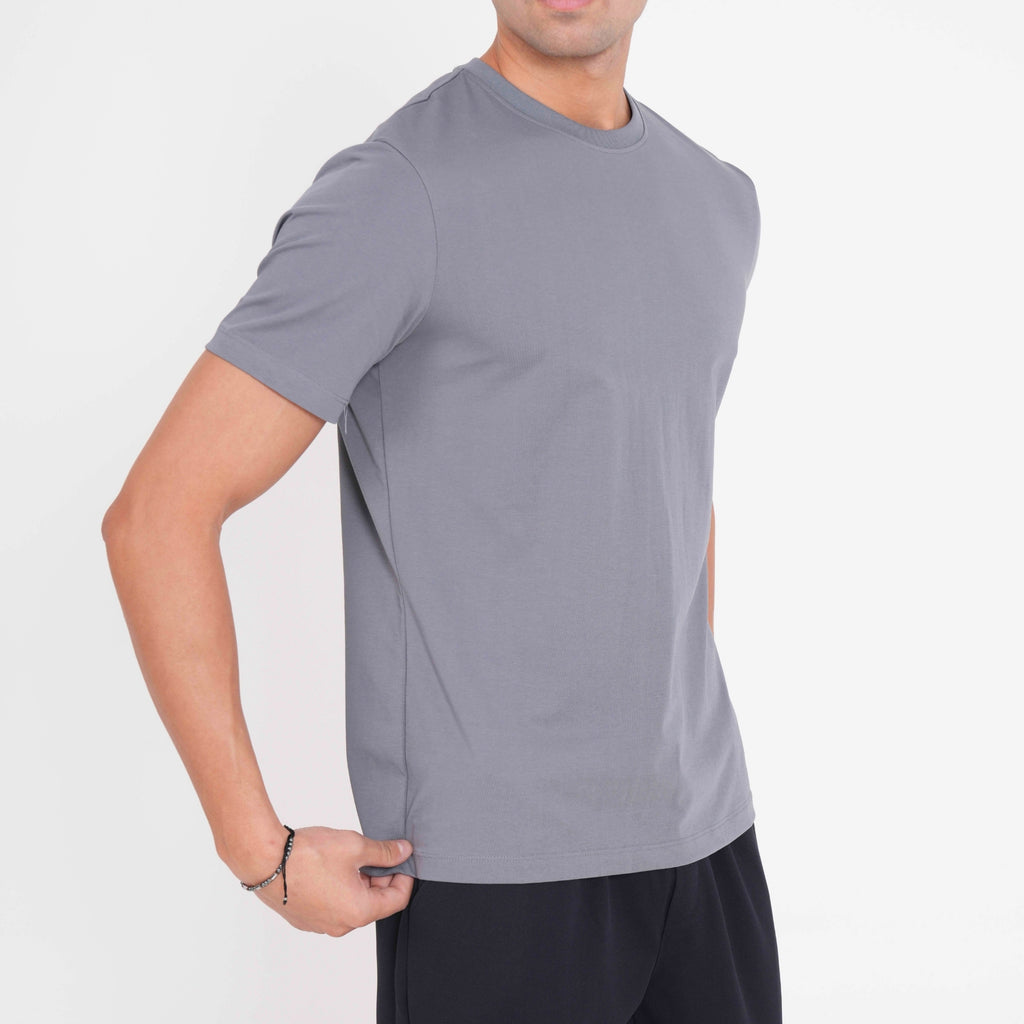 Feelizy Grey PRIME Tee - Rib Cotton Breathable T-Shirt