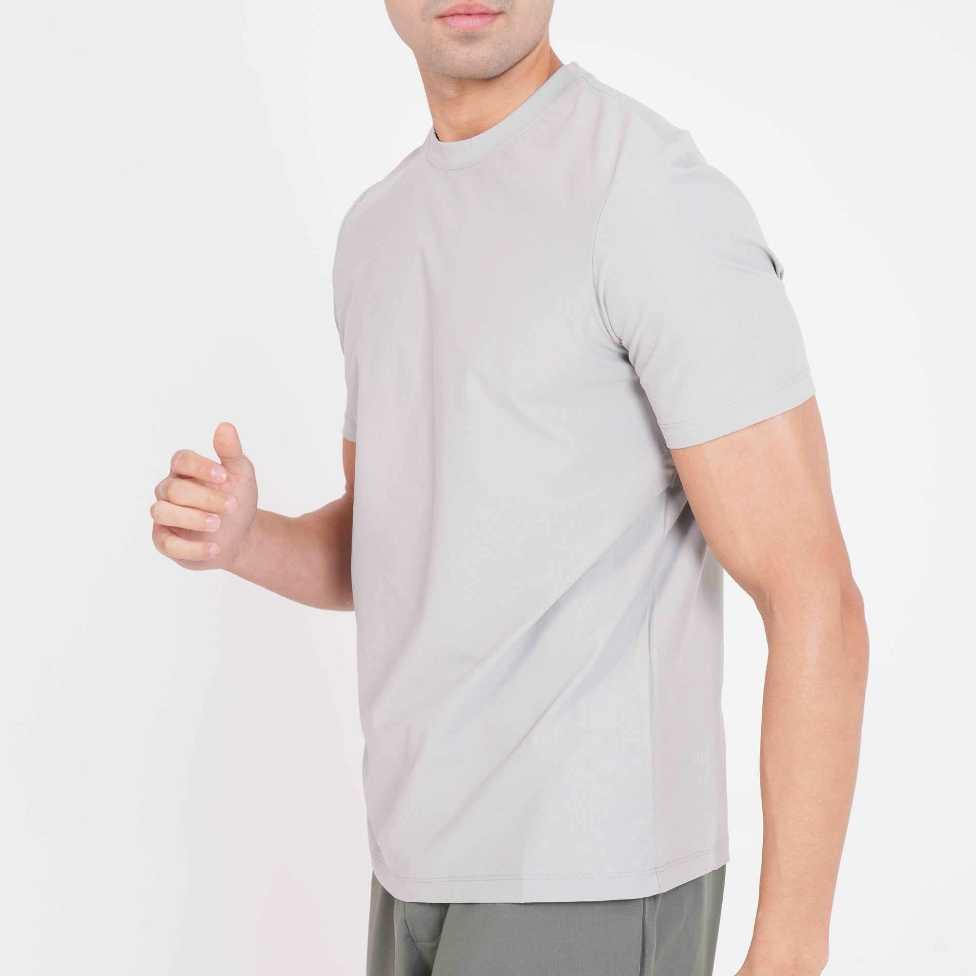 Feelizy Light Grey CLOUD Tee - Lightweight Cotton Blend T-Shirt
