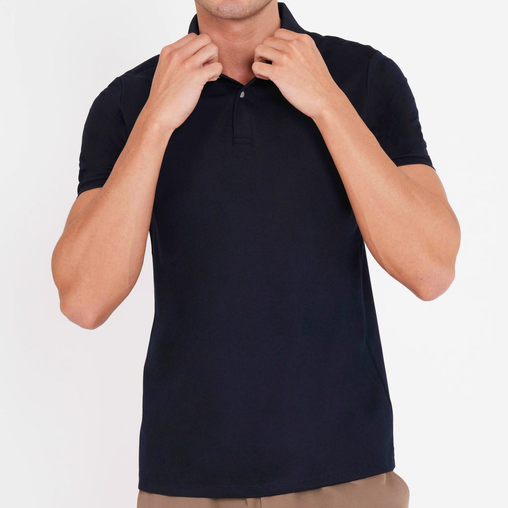 Feelizy Navy BALANCE Polo - Tissot Dobby Stretch Polo Shirt