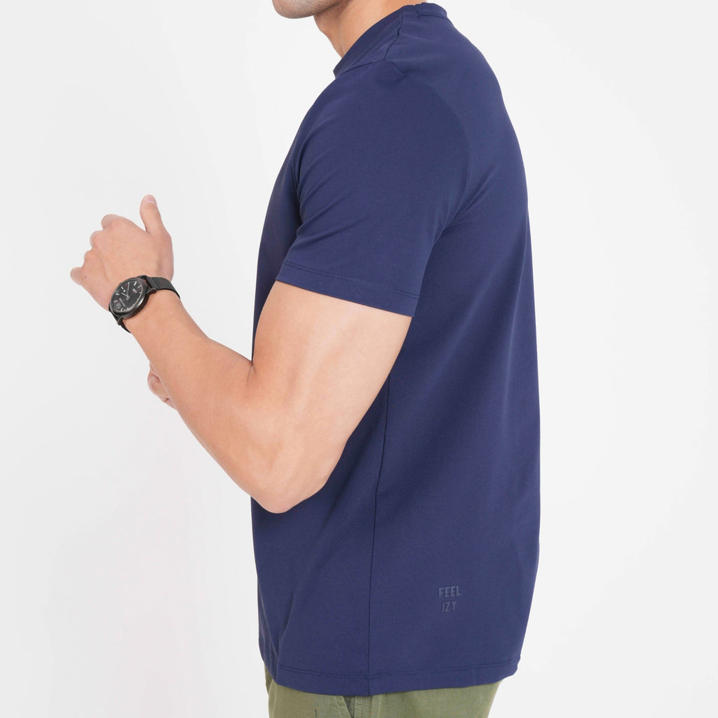 Feelizy Navy CLOUD Tee - Lightweight Cotton Blend T-Shirt