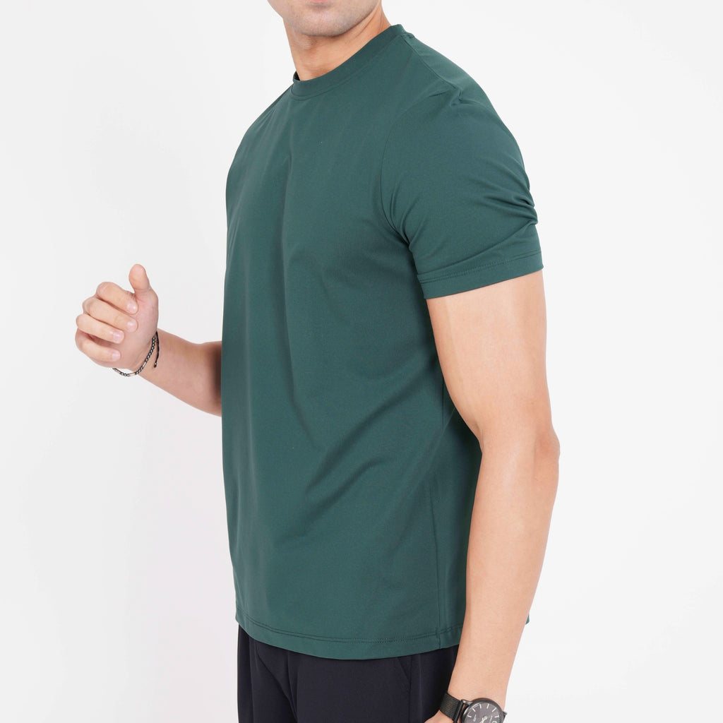 Feelizy Bottle Green CLOUD Tee - Lightweight Cotton Blend T-Shirt