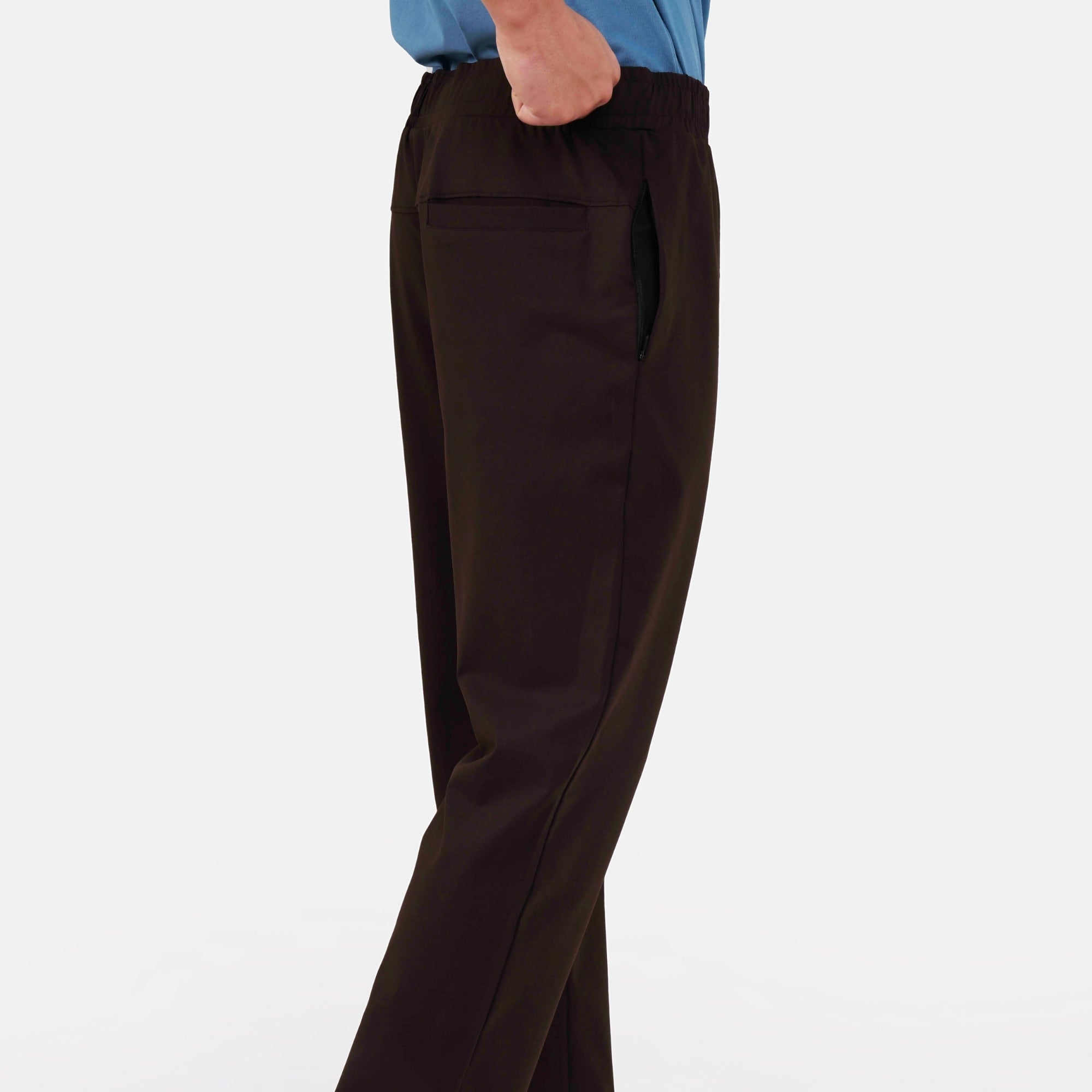 Feelizy Coffee BREEZE Lounge Pants - Smooth Finish Zip Pocket Pants