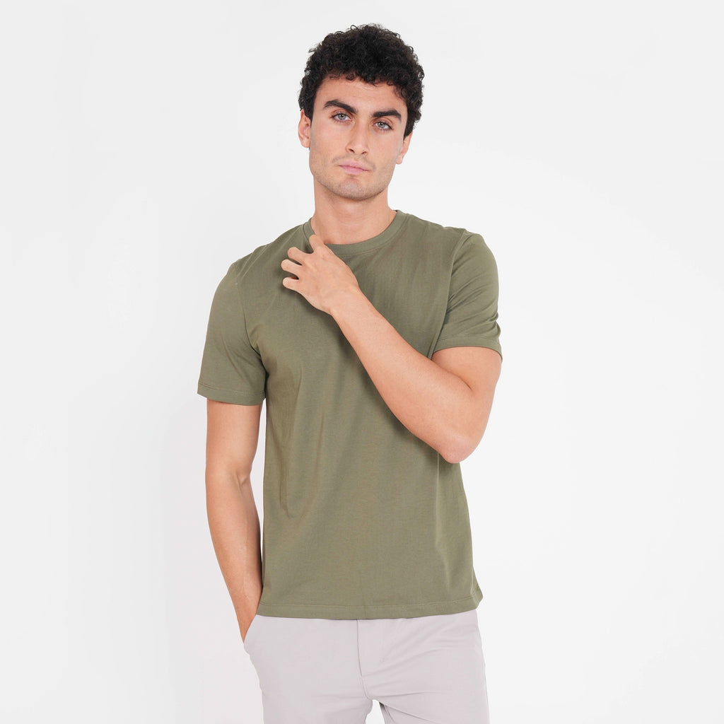 Feelizy Green PRIME Tee - Rib Cotton Breathable T-Shirt