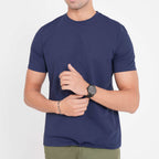 Feelizy Navy CLOUD Tee - Lightweight Cotton Blend T-Shirt