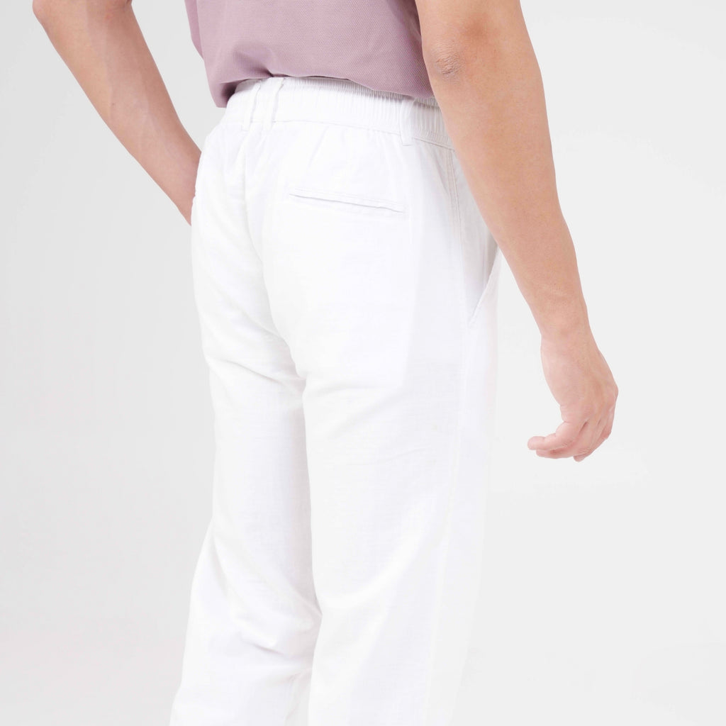 Feelizy White FLOW Linen Travel Pant - Lightweight Travel Pants