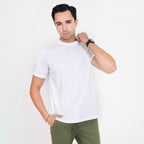 Feelizy White PRIME Tee - Rib Cotton Breathable T-Shirt