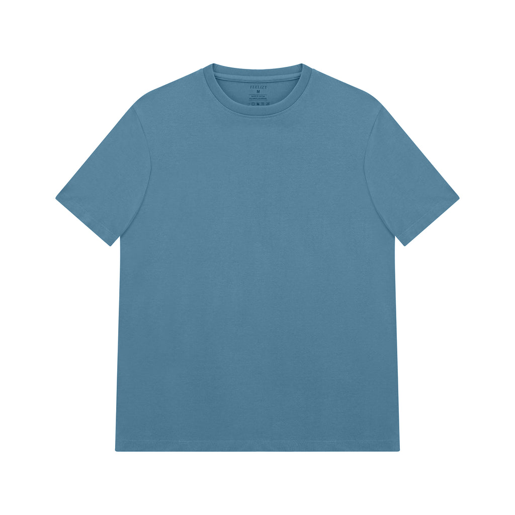 Feelizy Blue PRIME Tee - Rib Cotton Breathable T-Shirt