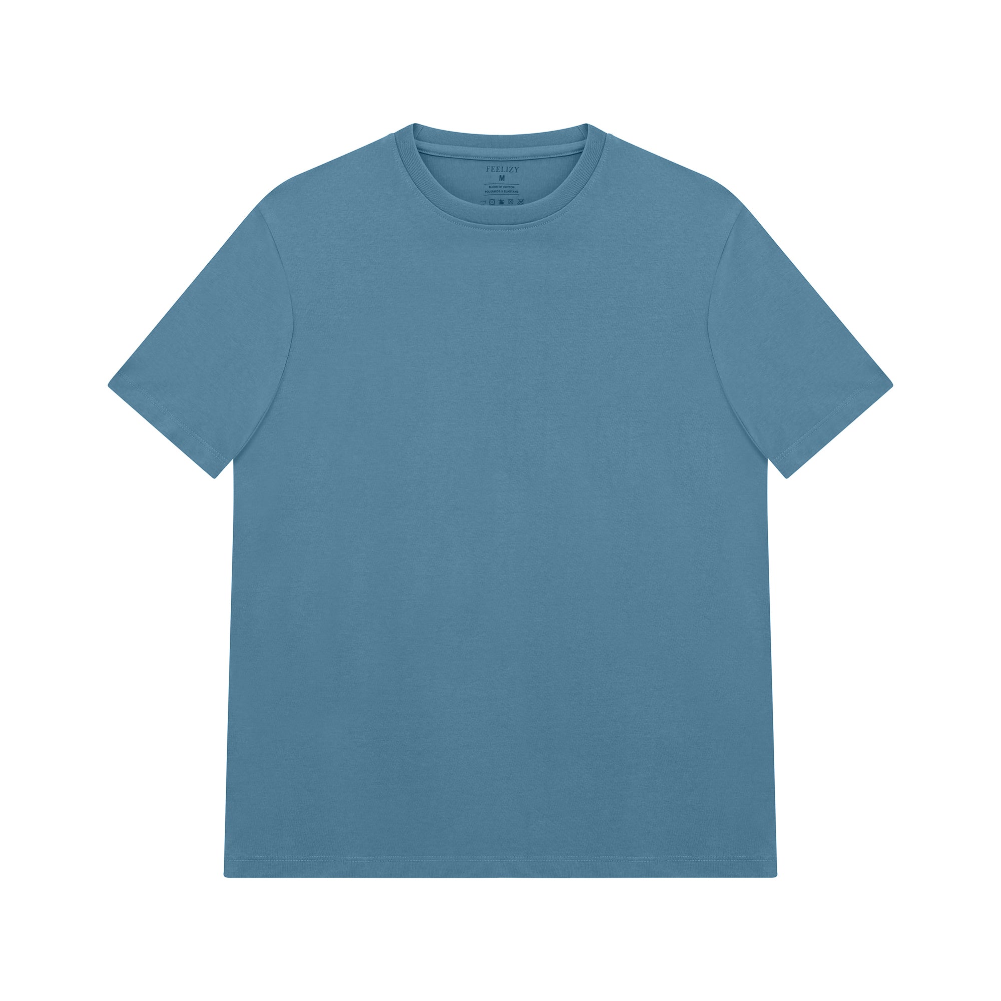 Feelizy Blue PRIME Tee - Rib Cotton Breathable T-Shirt
