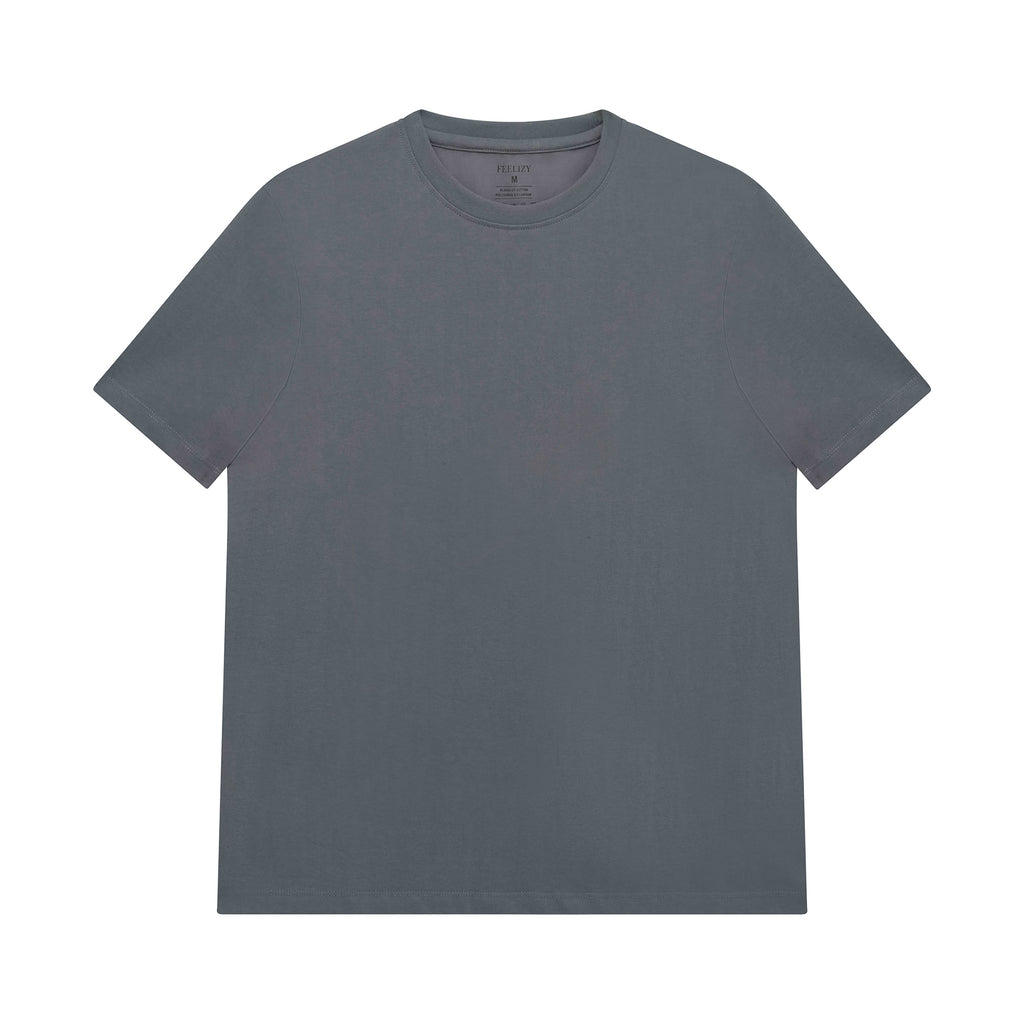 Feelizy Grey PRIME Tee - Rib Cotton Breathable T-Shirt
