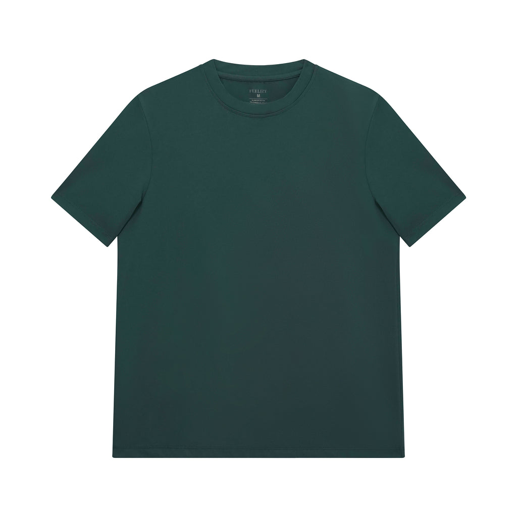 Feelizy Bottle Green CLOUD Tee - Lightweight Cotton Blend T-Shirt