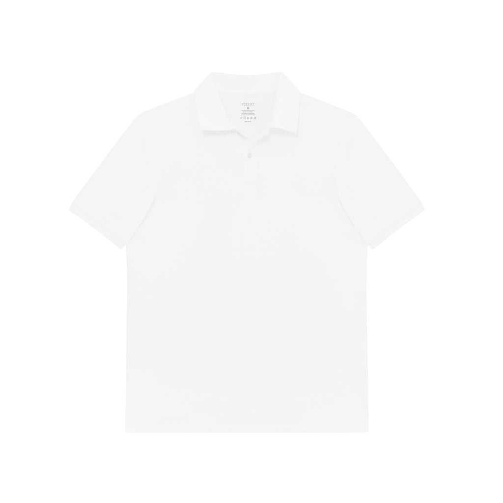 Feelizy White BALANCE Polo - Tissot Dobby Stretch Polo Shirt