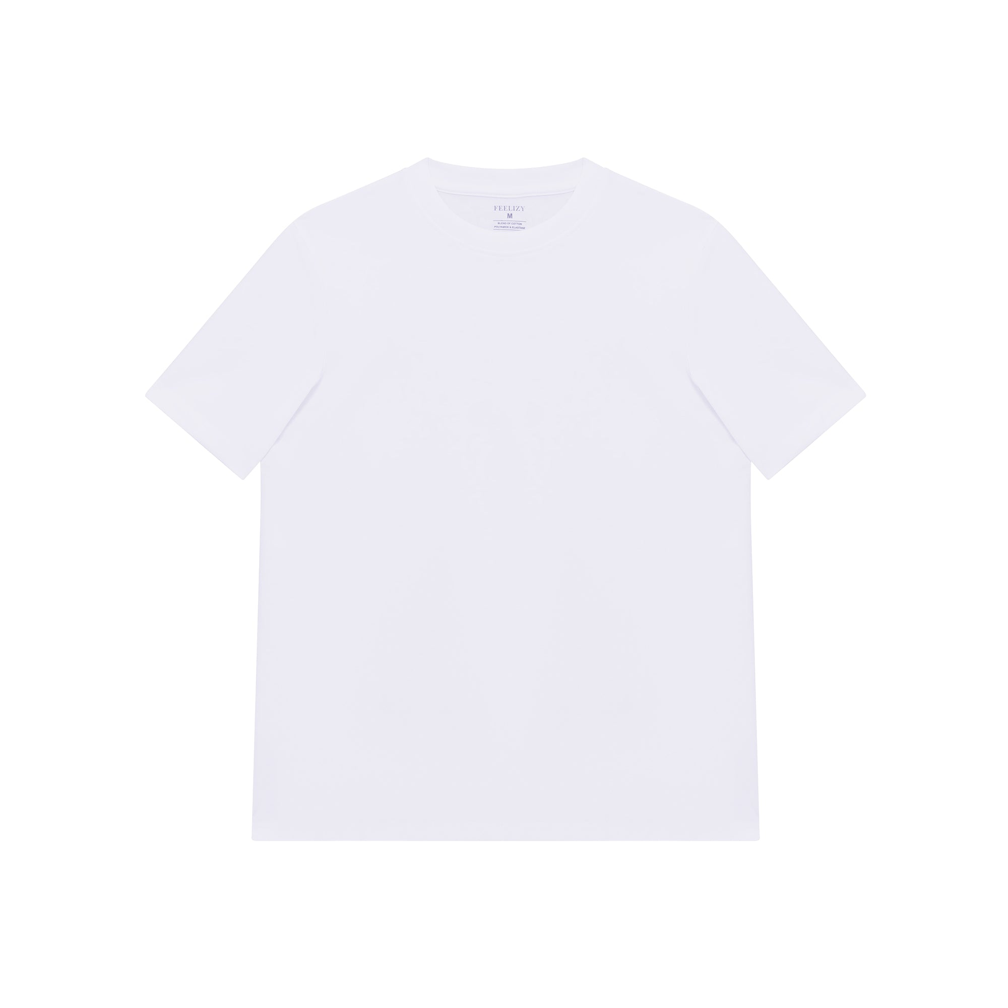 Feelizy White PRIME Tee - Rib Cotton Breathable T-Shirt