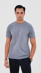 Feelizy Grey PRIME Tee - Rib Cotton Breathable T-Shirt