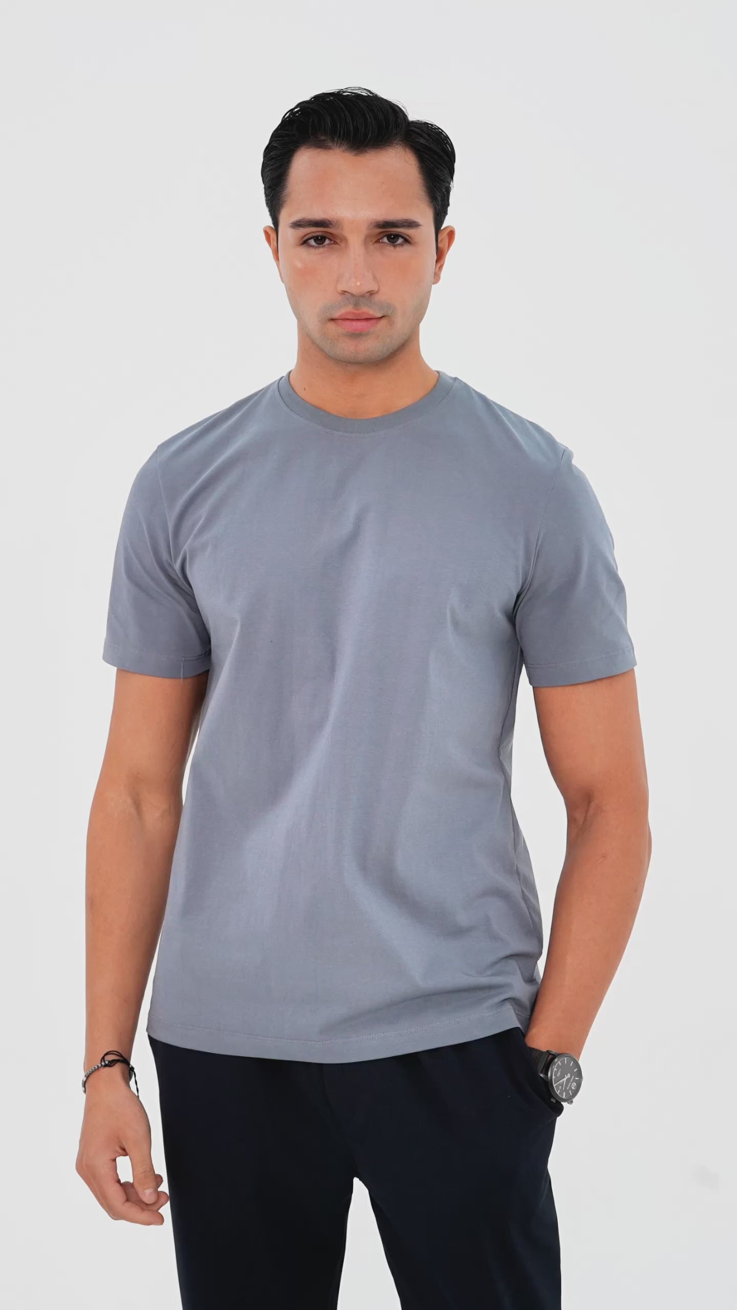 Feelizy Grey PRIME Tee - Rib Cotton Breathable T-Shirt