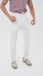 Feelizy White FLOW Linen Travel Pant - Lightweight Travel Pants