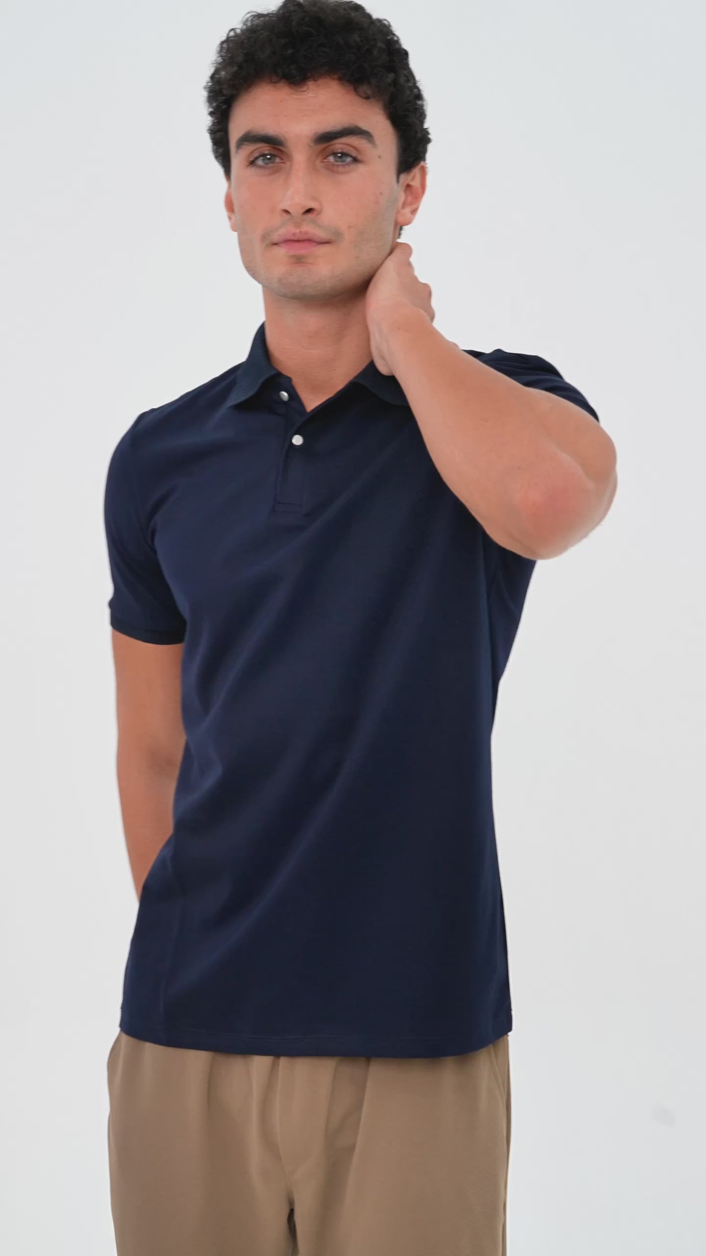 Feelizy Navy BALANCE Polo - Tissot Dobby Stretch Polo Shirt