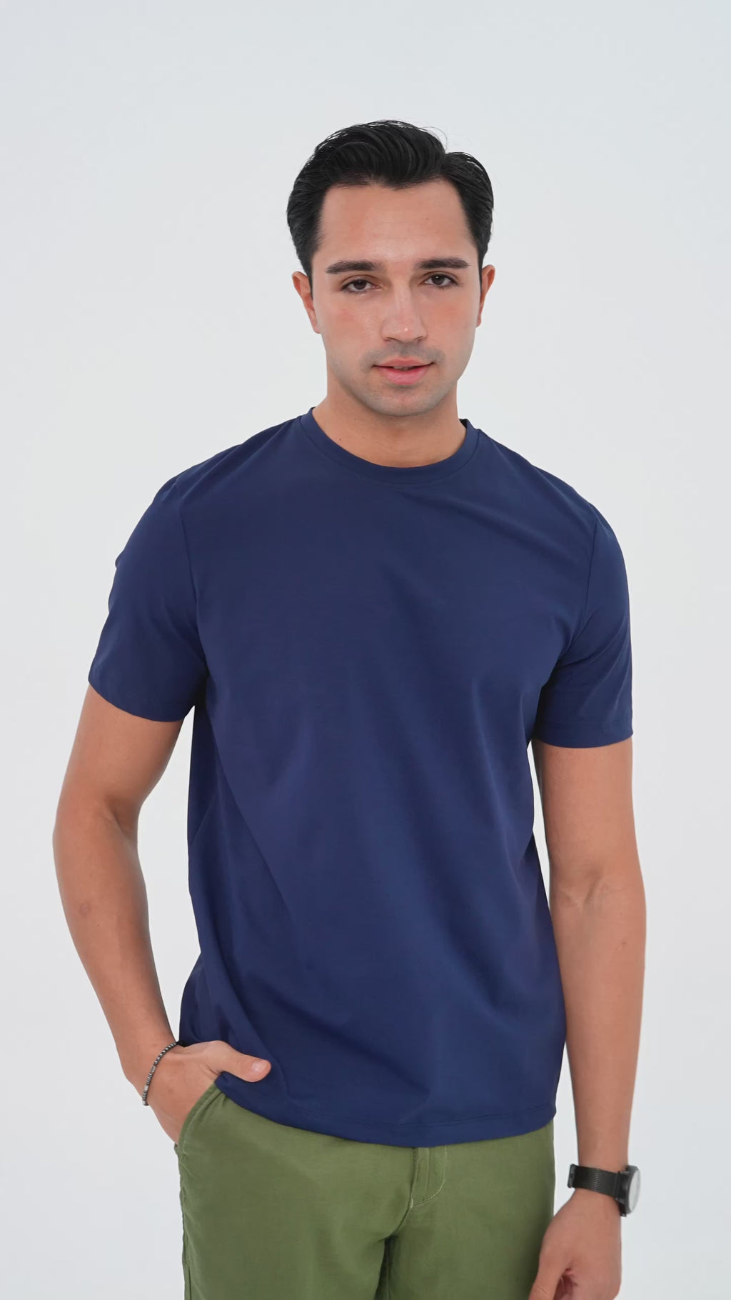 Feelizy Navy CLOUD Tee - Lightweight Cotton Blend T-Shirt
