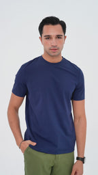 Feelizy Navy CLOUD Tee - Lightweight Cotton Blend T-Shirt