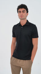 Feelizy Black BALANCE Polo - Tissot Dobby Stretch Polo Shirt