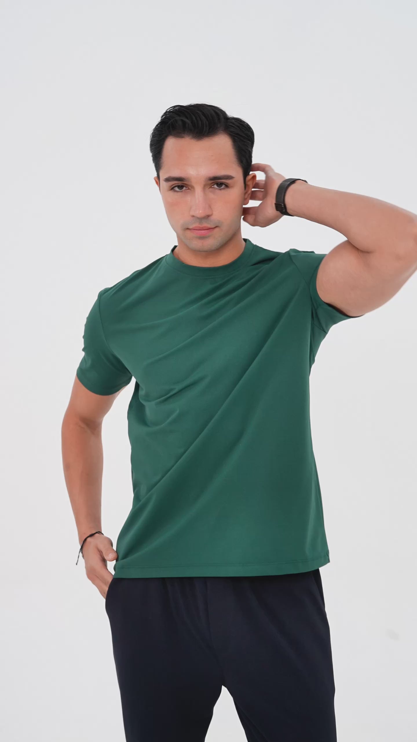 Feelizy Bottle Green CLOUD Tee - Lightweight Cotton Blend T-Shirt