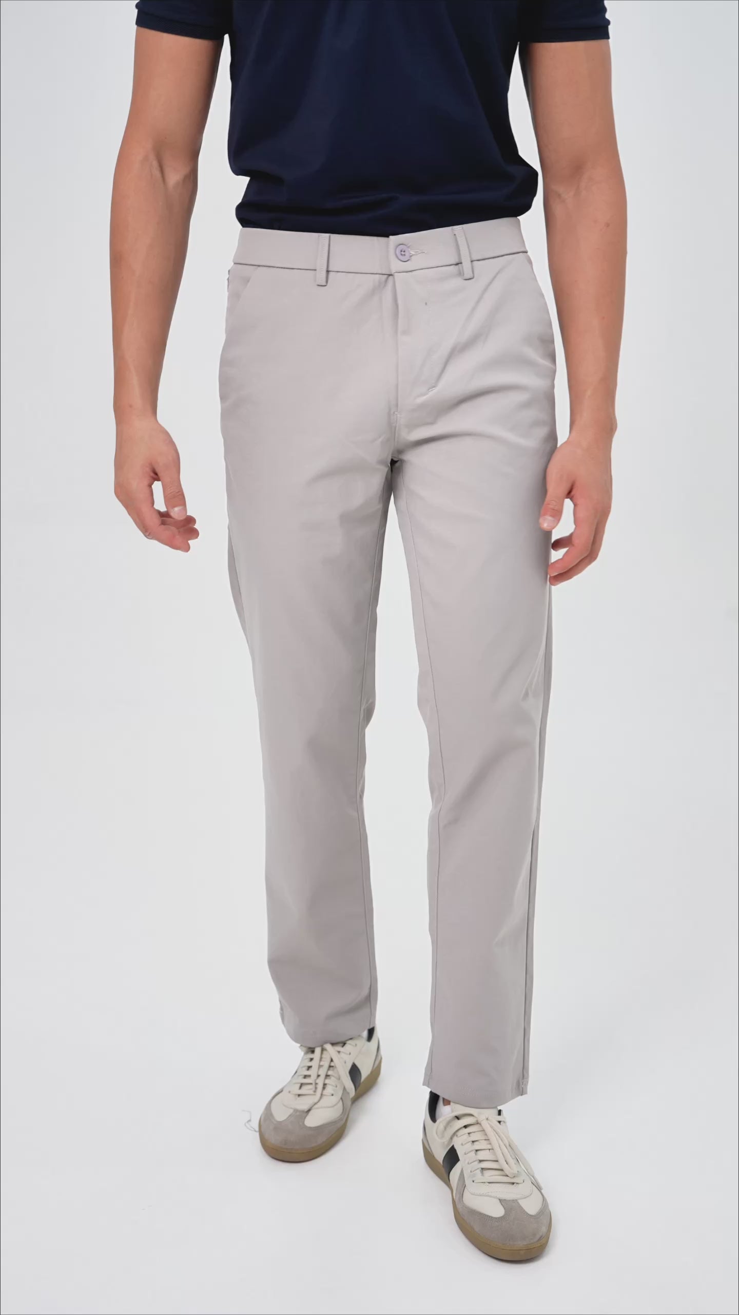 Feelizy Light Grey FORM Trouser - Stretch Cotton Breathable Pants